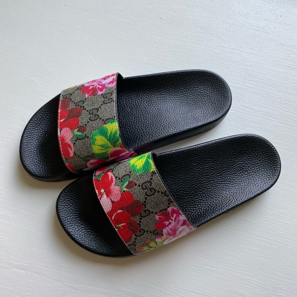 Gucci GG Blooms Supreme Floral Slide Sandals